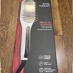 2/39 NIB Lg NIB Remington Shine Therapy Straightening Brush - Argon oil Keratin